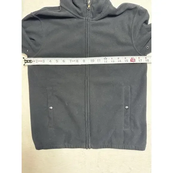 Prada Milano Red Tab Logo Full Zip Hooded Jacket In Black Womens Small